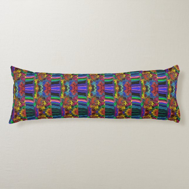 Abstract Colourful Twirlers / Pushed / Half Drop / Body Pillow (Front)