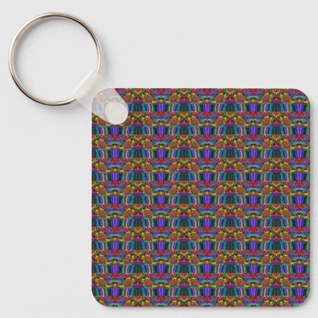 Abstract Colourful Twirlers / Pushed / Half Drop / Keychain (Front)
