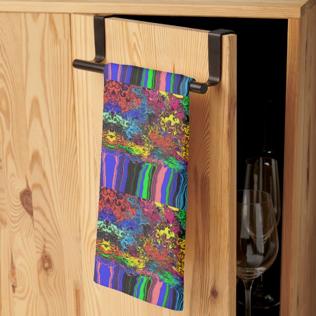 Abstract Colourful Twirlers / Pushed / Half Drop / Kitchen Towel (Thirds Fold)