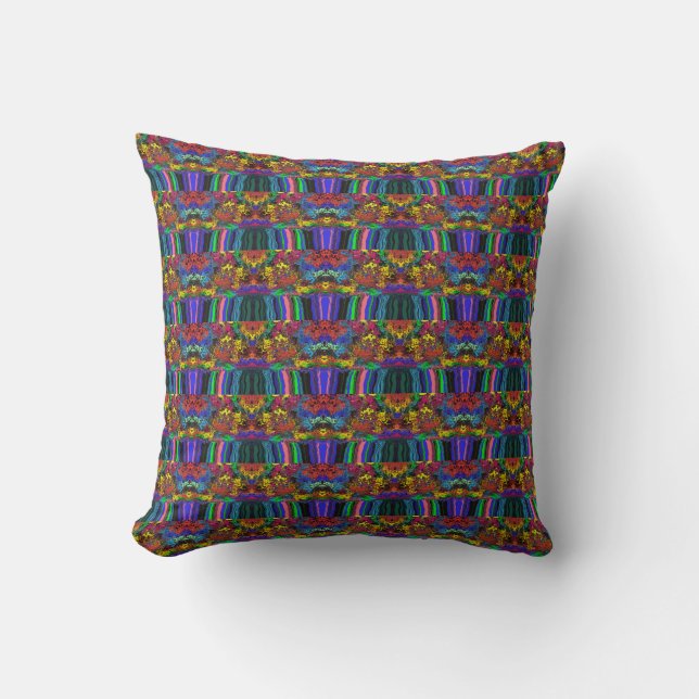 Abstract Colourful Twirlers / Pushed / Half Drop / Throw Pillow (Front)