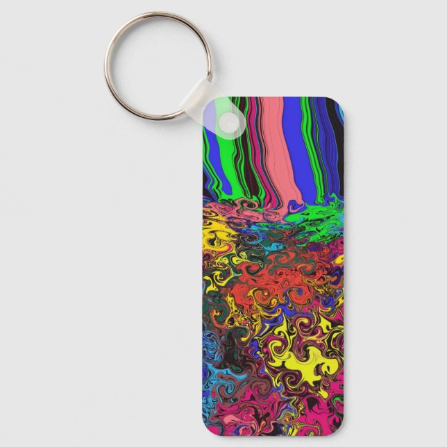 Abstract Colourful Twirlers / Pushed / Keychain (Front)