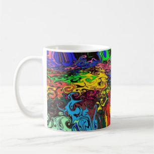 Abstract Colourful Twirlers / Pushed & Pinched / Coffee Mug