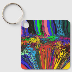 Abstract Colourful Twirlers / Pushed & Pinched / Keychain