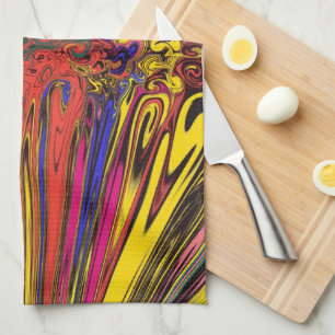 Abstract Colourful Twirlers / Pushed & Pinched / Kitchen Towel