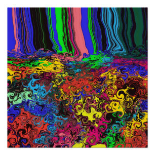 Abstract Colourful Twirlers / Pushed / Poster