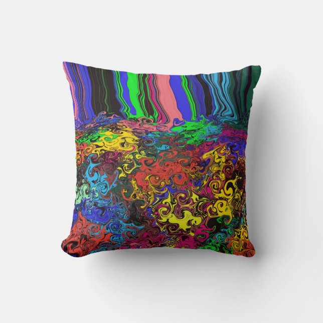 Abstract Colourful Twirlers / Pushed / Throw Pillow (Front)