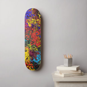 Abstract Colourful Twirlers / Skateboard