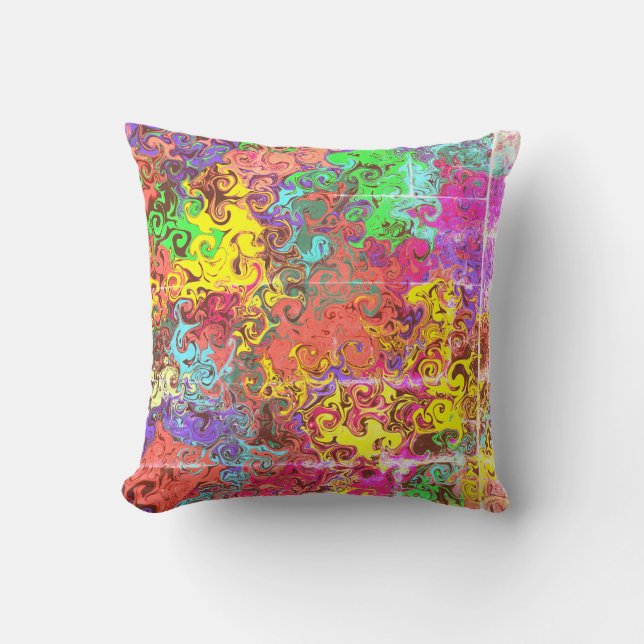 Abstract Colourful Twirlers / Vendredi / Throw Pillow (Front)