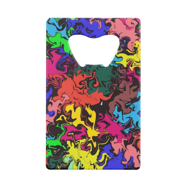 Abstract Colourful Twirls /  Credit Card Bottle Opener (Back)