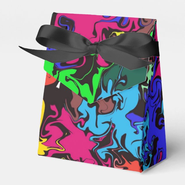 Abstract Colourful Twirls /  Favor Box (Front Side)