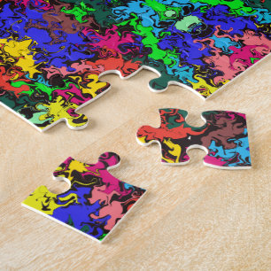 Abstract Colourful Twirls / Half Brick / Jigsaw Puzzle