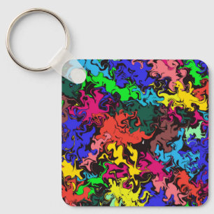 Abstract Colourful Twirls / Keychain
