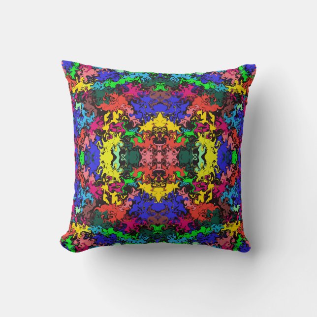 Abstract Colourful Twirls / Mirror / Throw Pillow (Front)