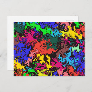 Abstract Colourful Twirls /  Postcard