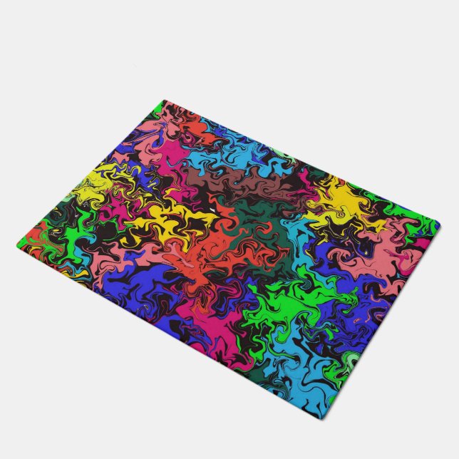 Abstract Colourful Twirly /  Doormat (Angled)