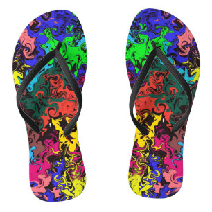 Abstract Colourful Twirly /  Flip Flops