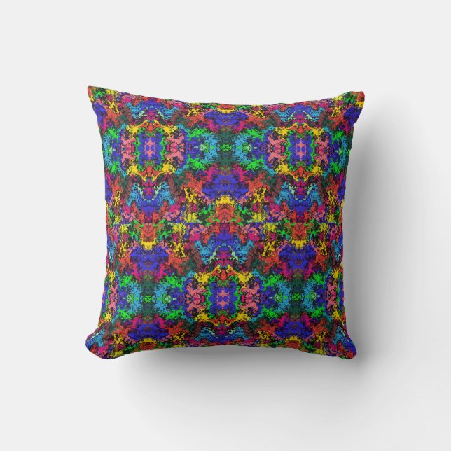 Abstract Colourful Twirly / Half Brick / Throw Pillow (Front)