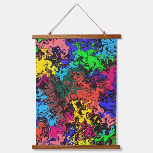 Abstract Colourful Twirly /  Hanging Tapestry (Front)