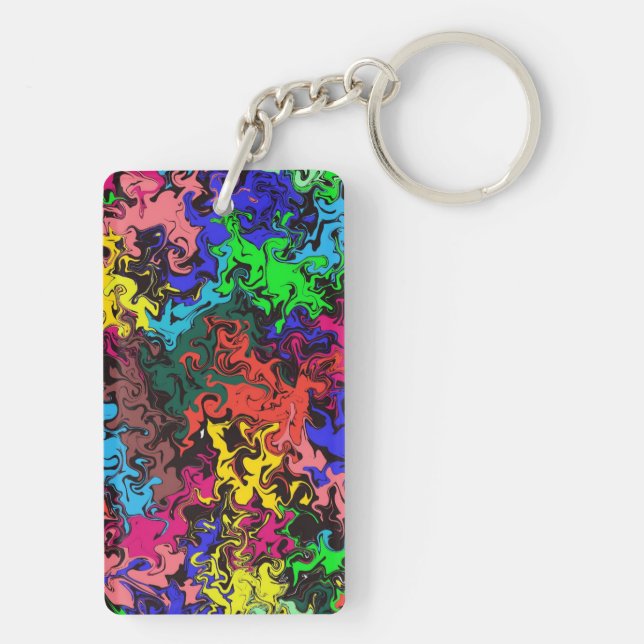 Abstract Colourful Twirly /  Keychain (Back)