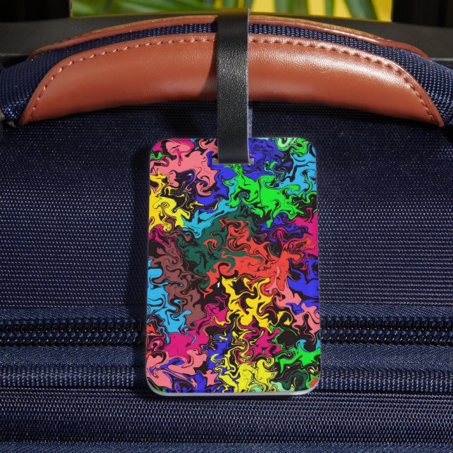 Abstract Colourful Twirly /  Luggage Tag (Back Insitu 4)