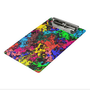 Abstract Colourful Twirly /  Mini Clipboard