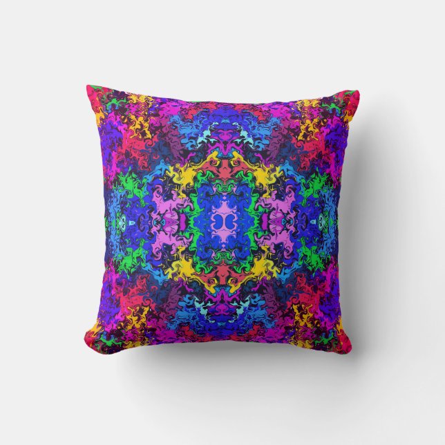 Abstract Colourful Twirly / Mirror / Miami / Throw Pillow (Front)