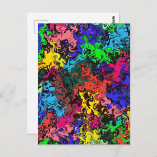 Abstract Colourful Twirly /  Postcard