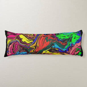 Abstract Colourful Twirly / Pushed / Body Pillow