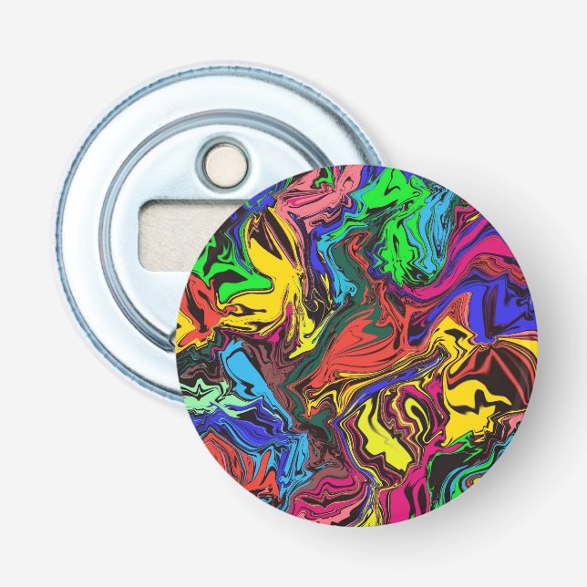 Abstract Colourful Twirly / Pushed / Bottle Opener (Front)