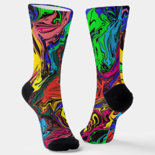 Abstract Colourful Twirly / Pushed / Socks