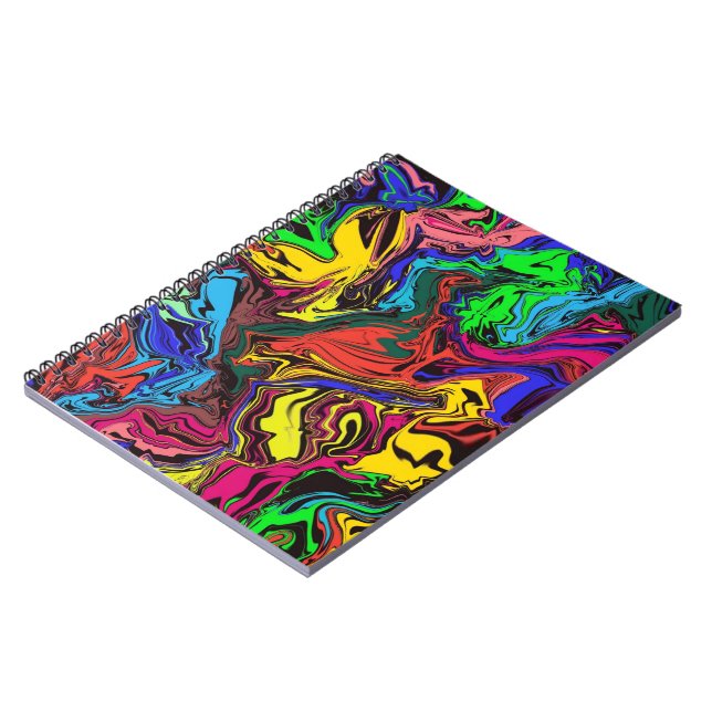 Abstract Colourful Twirly / Pushed / Spiral Notebook (Left Side)