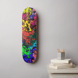 Abstract Colourful Twirly /  Skateboard