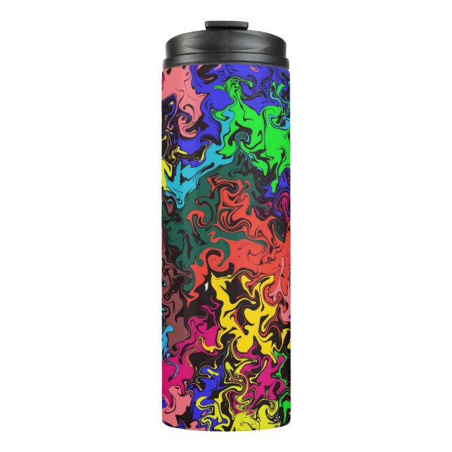 Abstract Colourful Twirly /  Thermal Tumbler (Front)