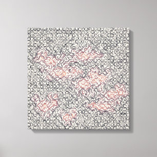 Abstract Colourful Twisted Rope Retro Art Pattern Canvas Print