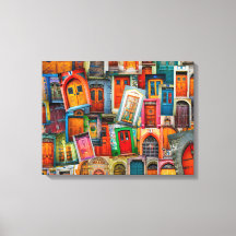 Abstract Colourful Vintage Door Pattern Fine Art