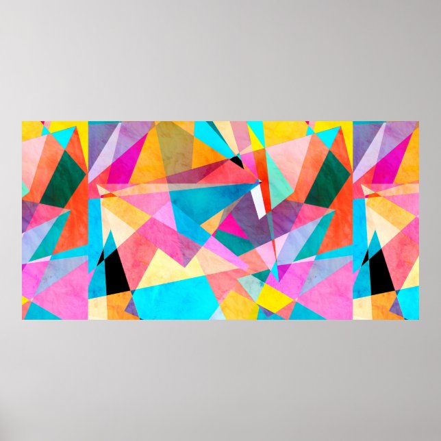 Abstract colourful watercolor background with diff poster (Front)