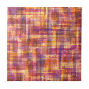 Abstract Colourful Watercolor Brushstrokes Tile