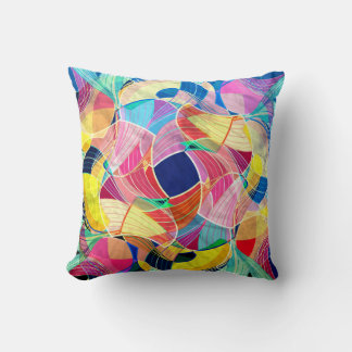 Abstract colourful watercolor, fantastic backgroun throw pillow
