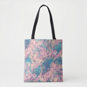 Abstract Colourful Watercolor Floral Pattern Tote Bag