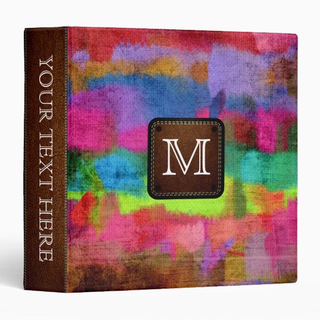 Abstract Colourful Watercolor Pattern Binder (Front/Spine)
