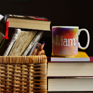 Abstract colourful watercolor pattern coffee mug