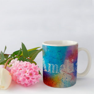 Abstract colourful watercolor pattern  coffee mug