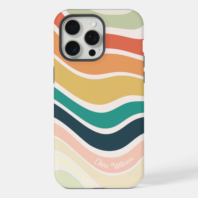 Abstract Colourful Wavy Pattern iPhone Case (Back)