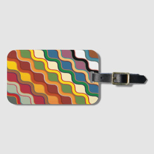 Abstract Colourful wavy Stripes Luggage Tag