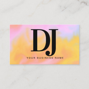 Abstract Colourful Woman DJ Music Producer Business Card