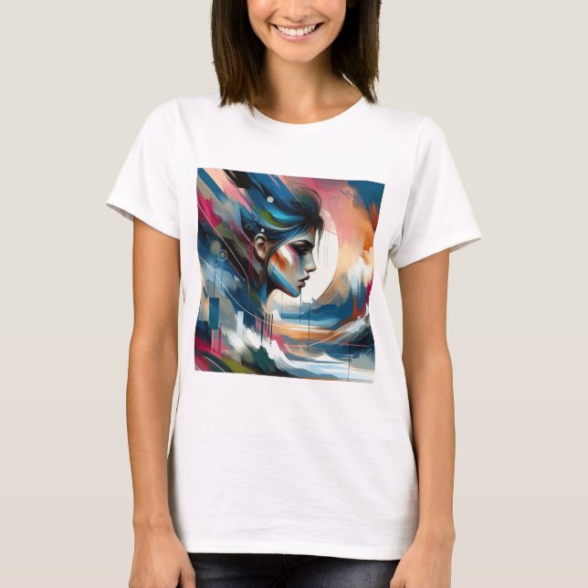 Abstract colourful woman's face T-Shirt (Front)