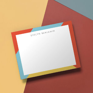 Abstract Colourful Yellow Teal Red Pattern Card