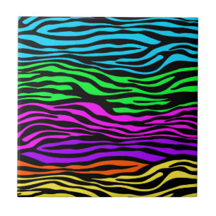 abstract Colourful Zebra Stripes Tile