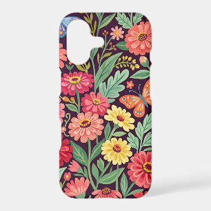 Abstract Colourful Zinnias Butterfly iPhone Cases