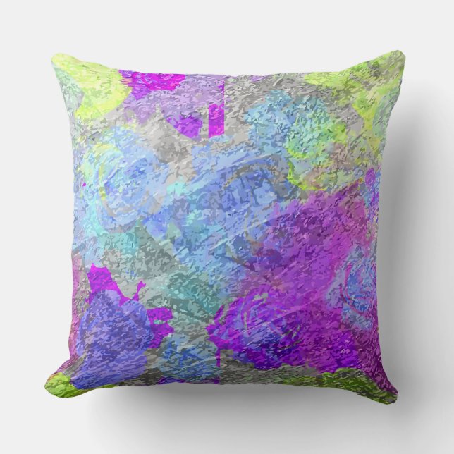 Abstract Colours 2 Throw Pillow (Front)